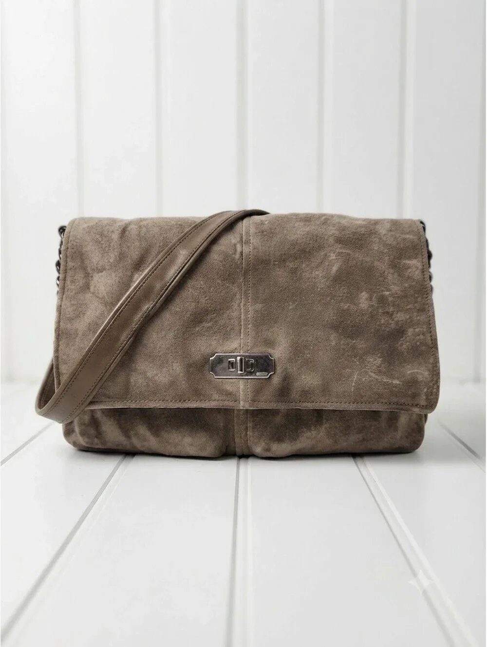 Y2K COACH Chelsea Large Suede Pocket Flap Shoulder Bag